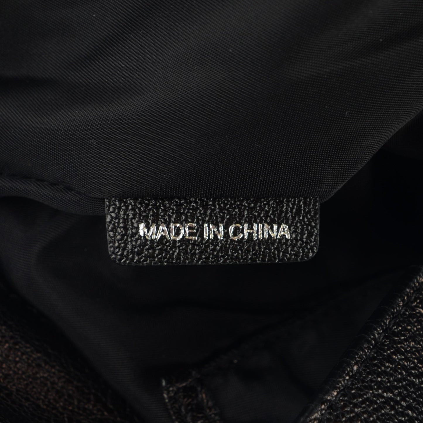 Nylon Tonal Check Drawstring Tote Black