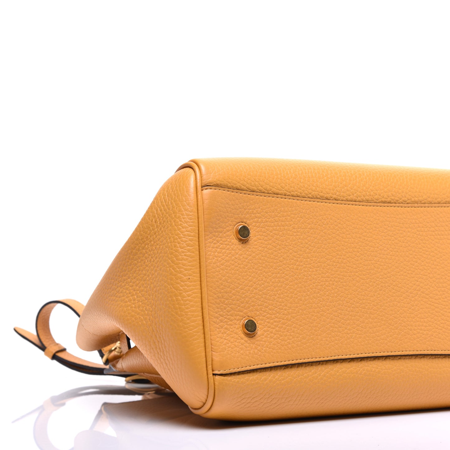 Classic Grain Calfskin Belted Bayswater Tote Amber