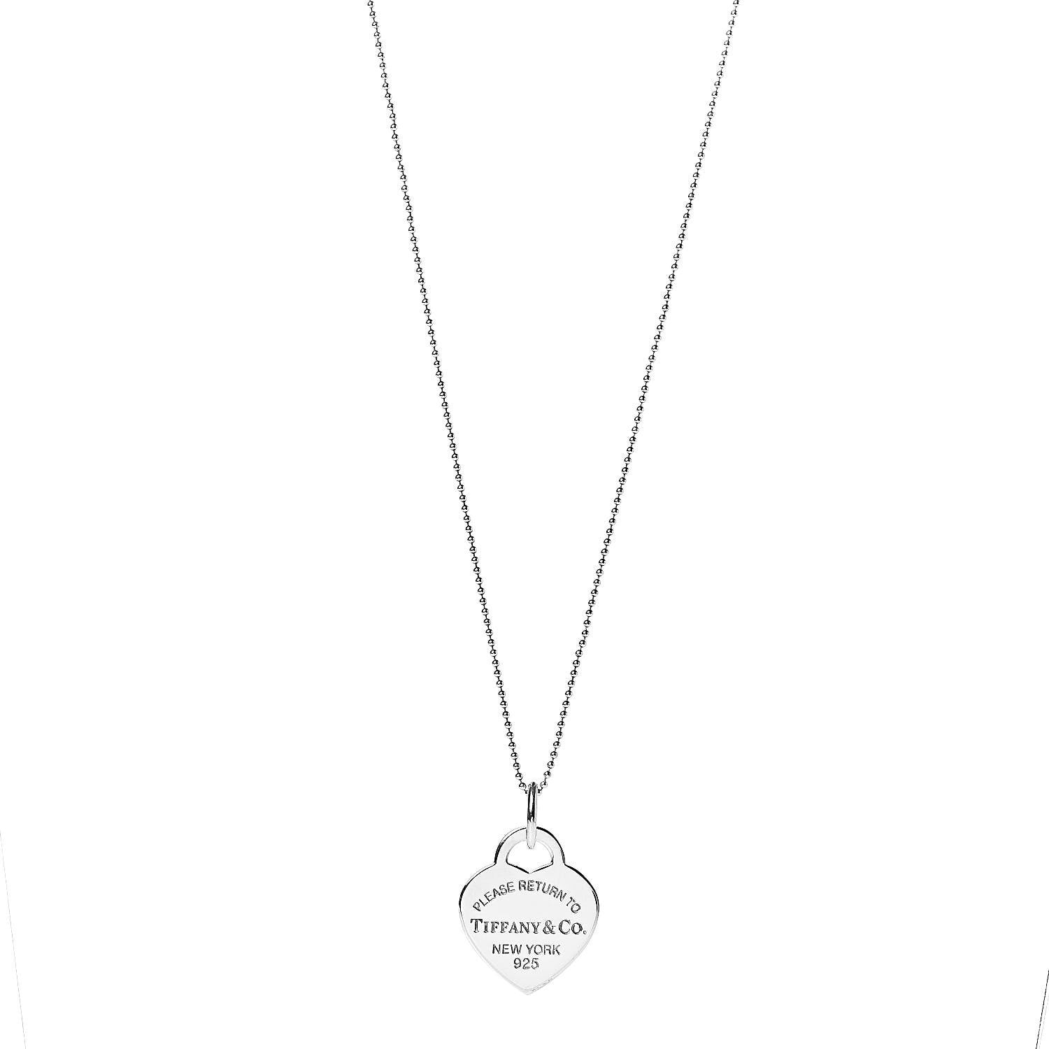Tiffany Sterling Silver Long Return to Tiffany Heart Pendant Necklace 1 of 4