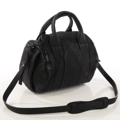 Alexander Wang Pebbled Lambskin Rockie Black Iridescent Hardware 3 of 8