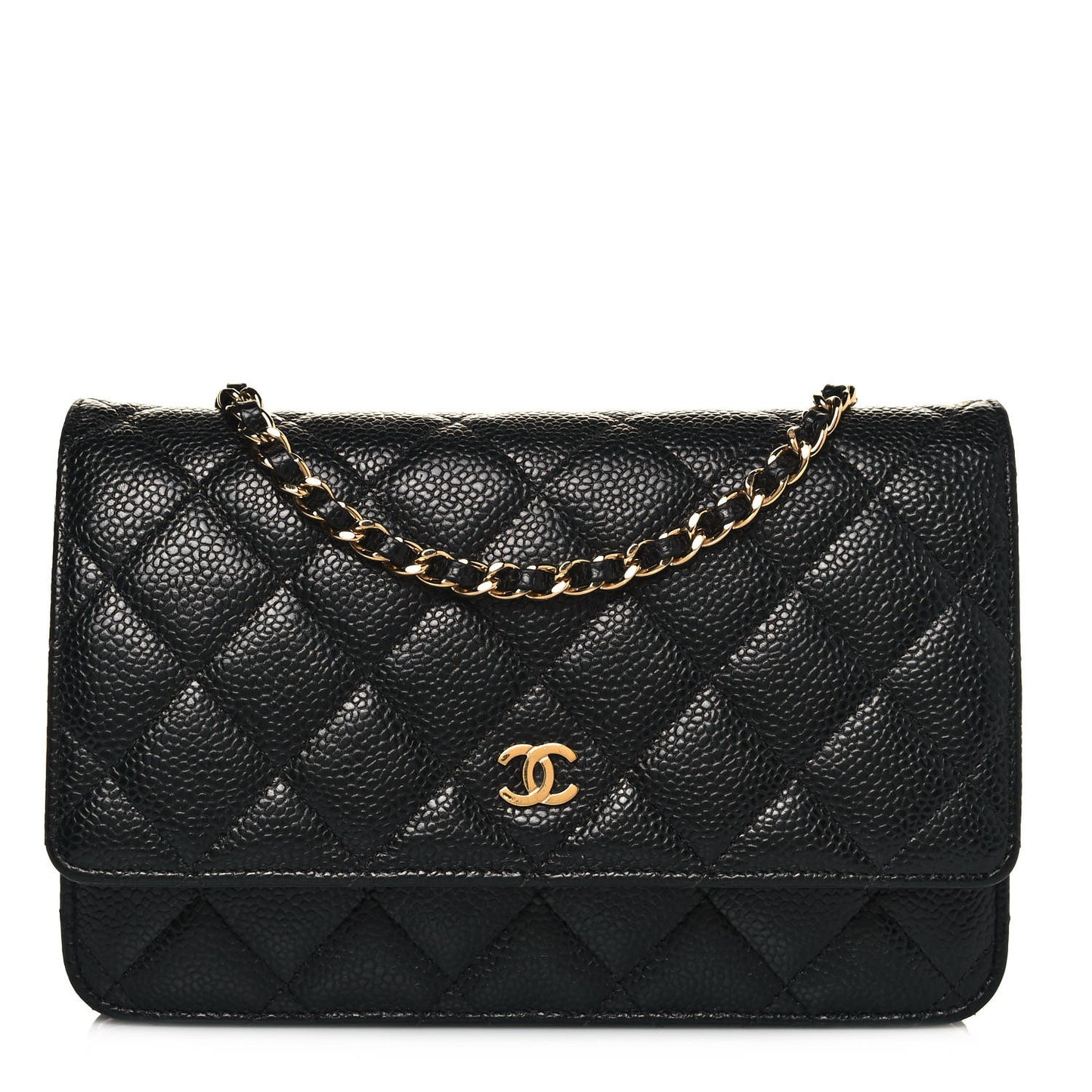 Caviar Quilted Wallet On Chain WOC Black