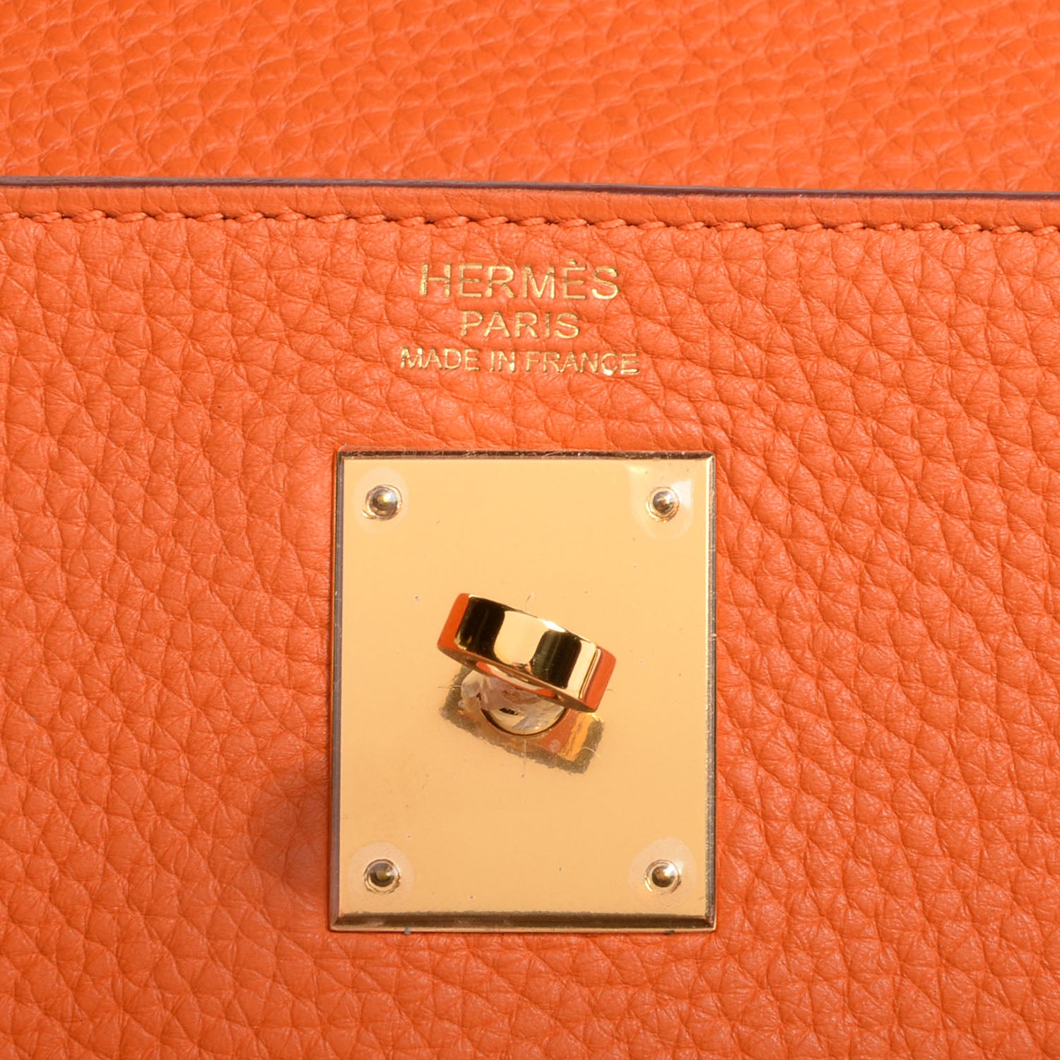 Hermes Taurillon Clemence Kelly Retourne 32 Orange 6 of 10