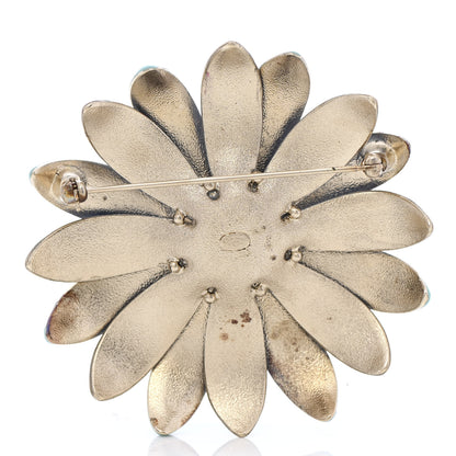 Chanel Resin CC Flower Brooch Green Gold 3 of 6