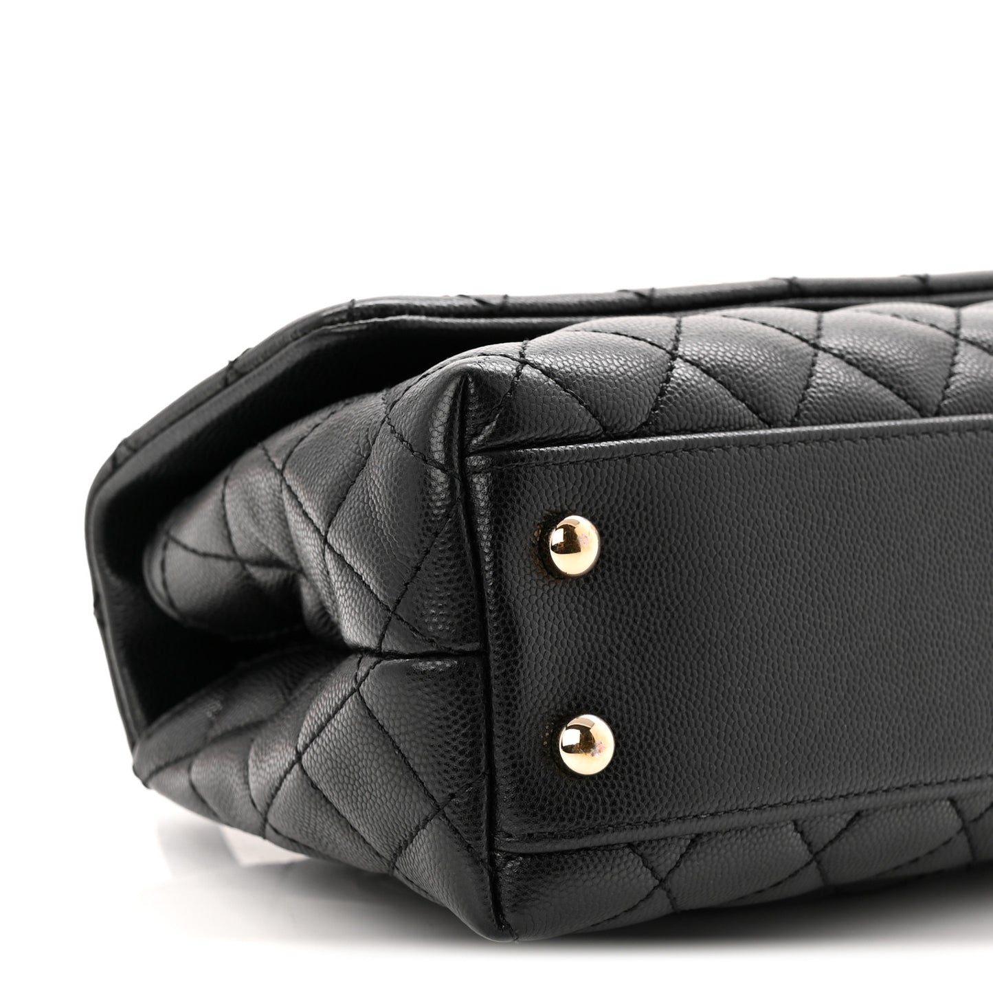 Caviar Quilted Mini Coco Handle Flap Black