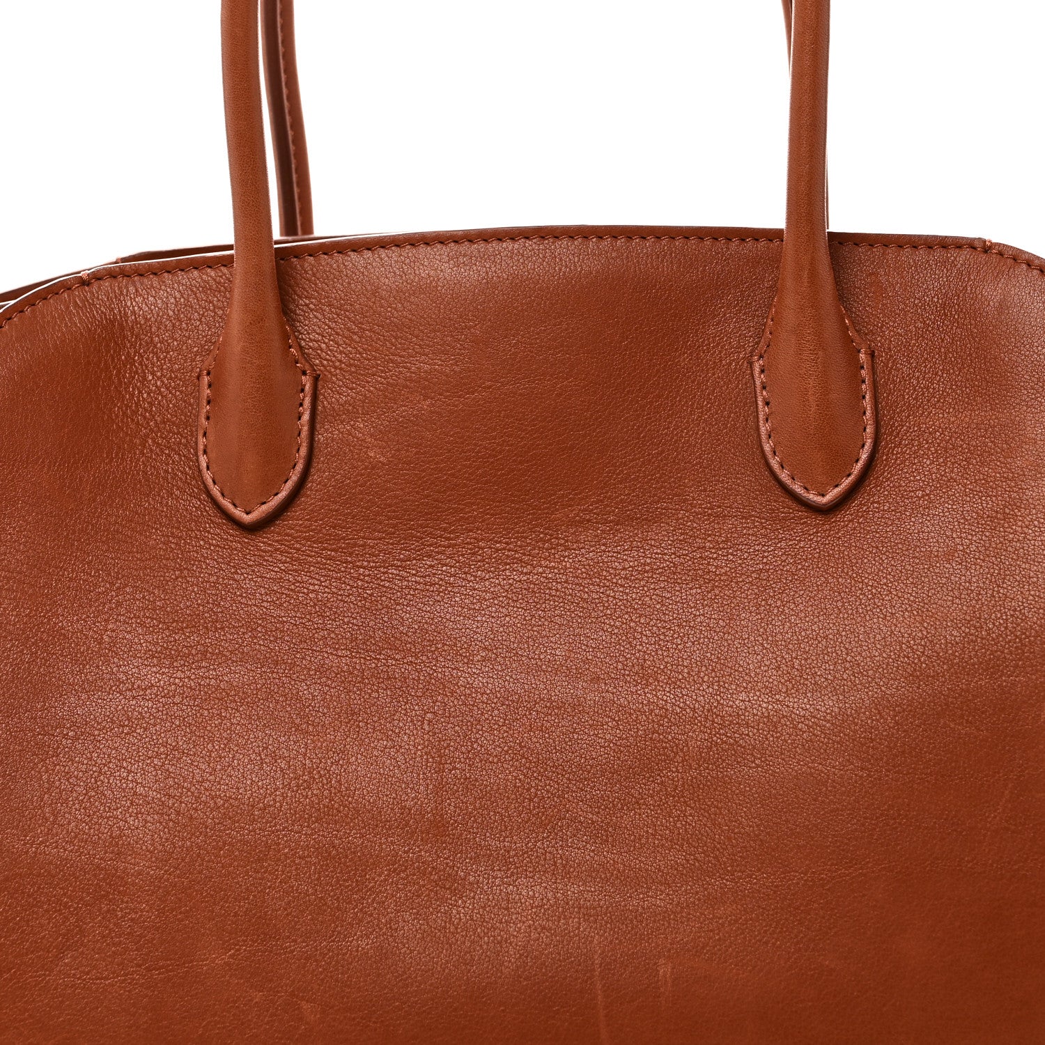 The Row Polished Saddle Calfskin Marlo 12 Tote Bag Acero 8 of 10