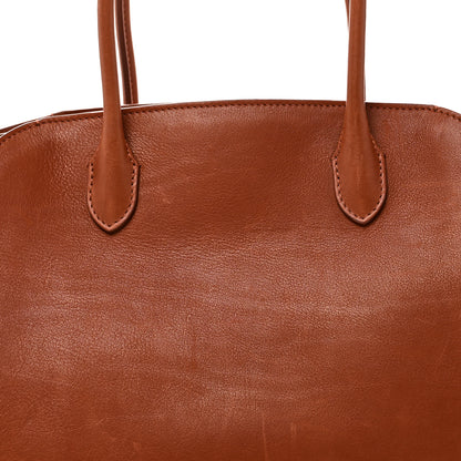 The Row Polished Saddle Calfskin Marlo 12 Tote Bag Acero 8 of 10
