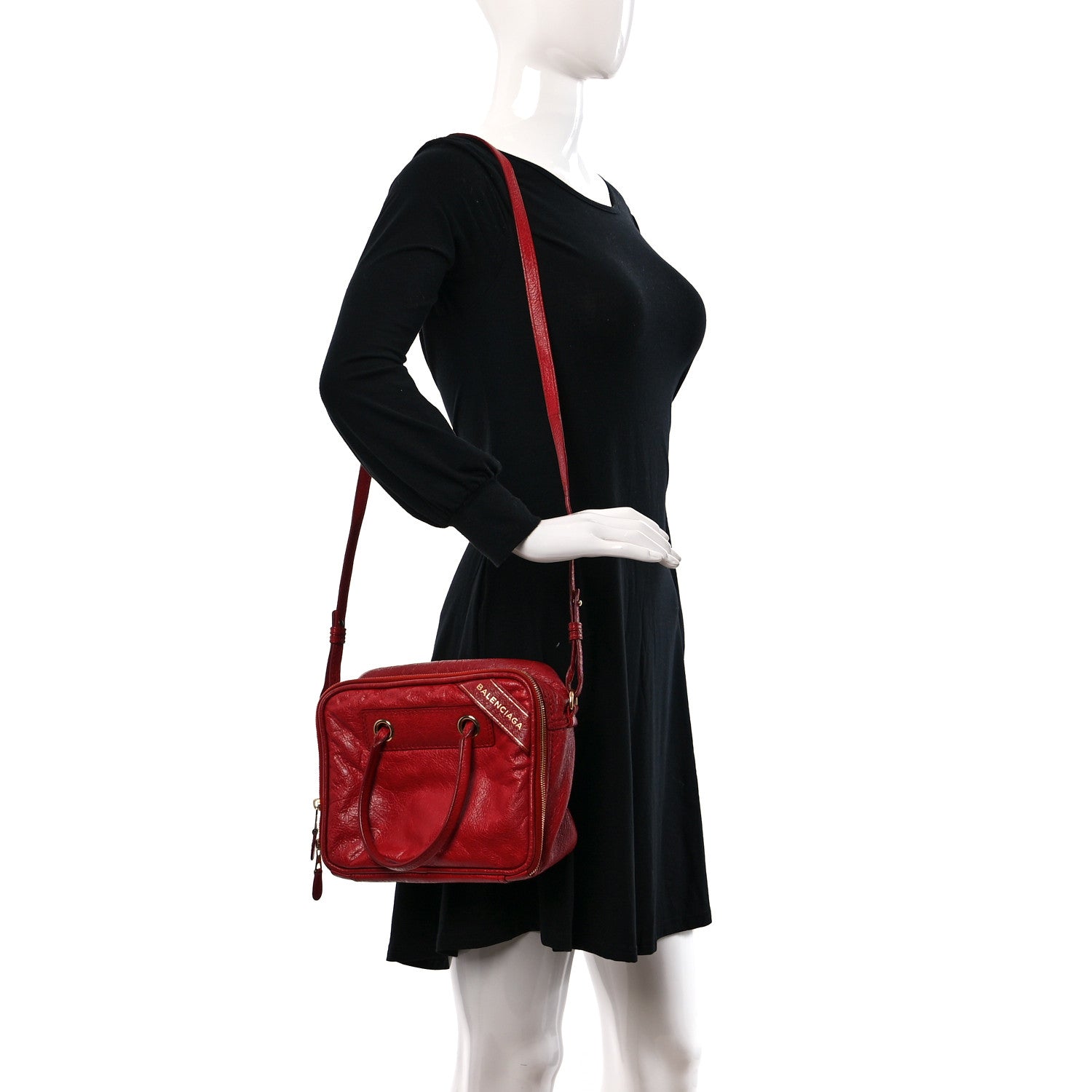 Balenciaga Agneau S Blanket Square Tote Rouge Brique 2 of 13