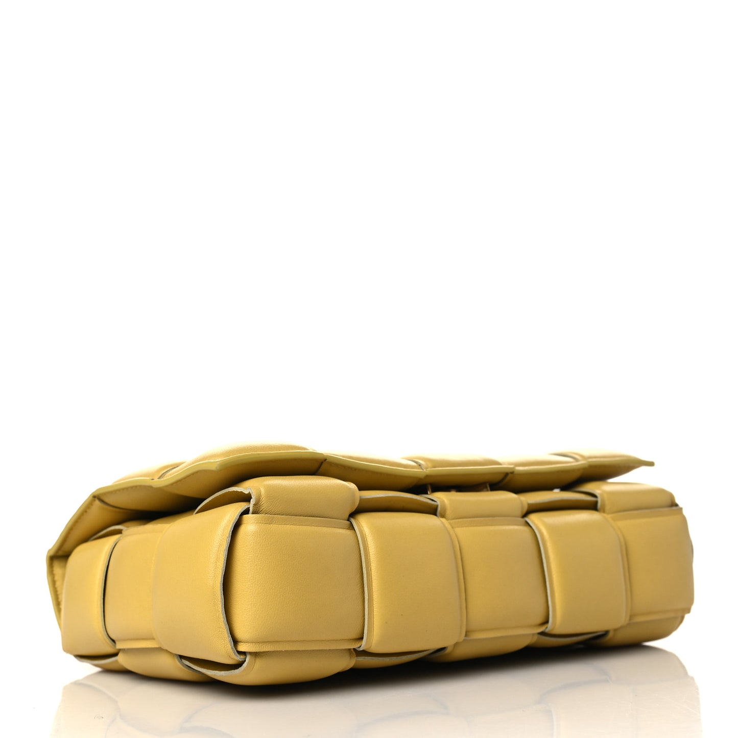 Lambskin Maxi Intreccio Padded Chain Cassette Crossbody Bag Butter