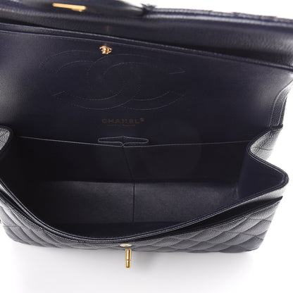 Chanel Caviar Quilted Jumbo Double Flap Navy Blue 4 of 8