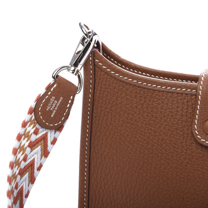 Hermes Taurillon Clemence Allegro Evelyne TPM Gold Cornaline White 9 of 11