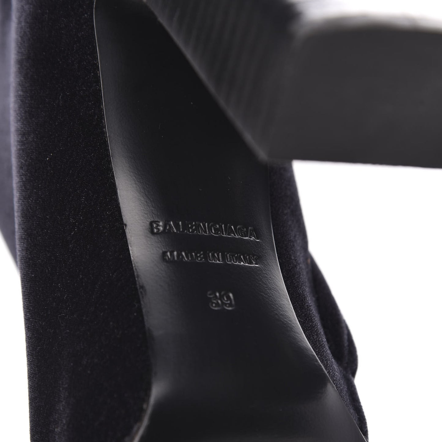 Smooth Velvet Ankle Boots 39 Black