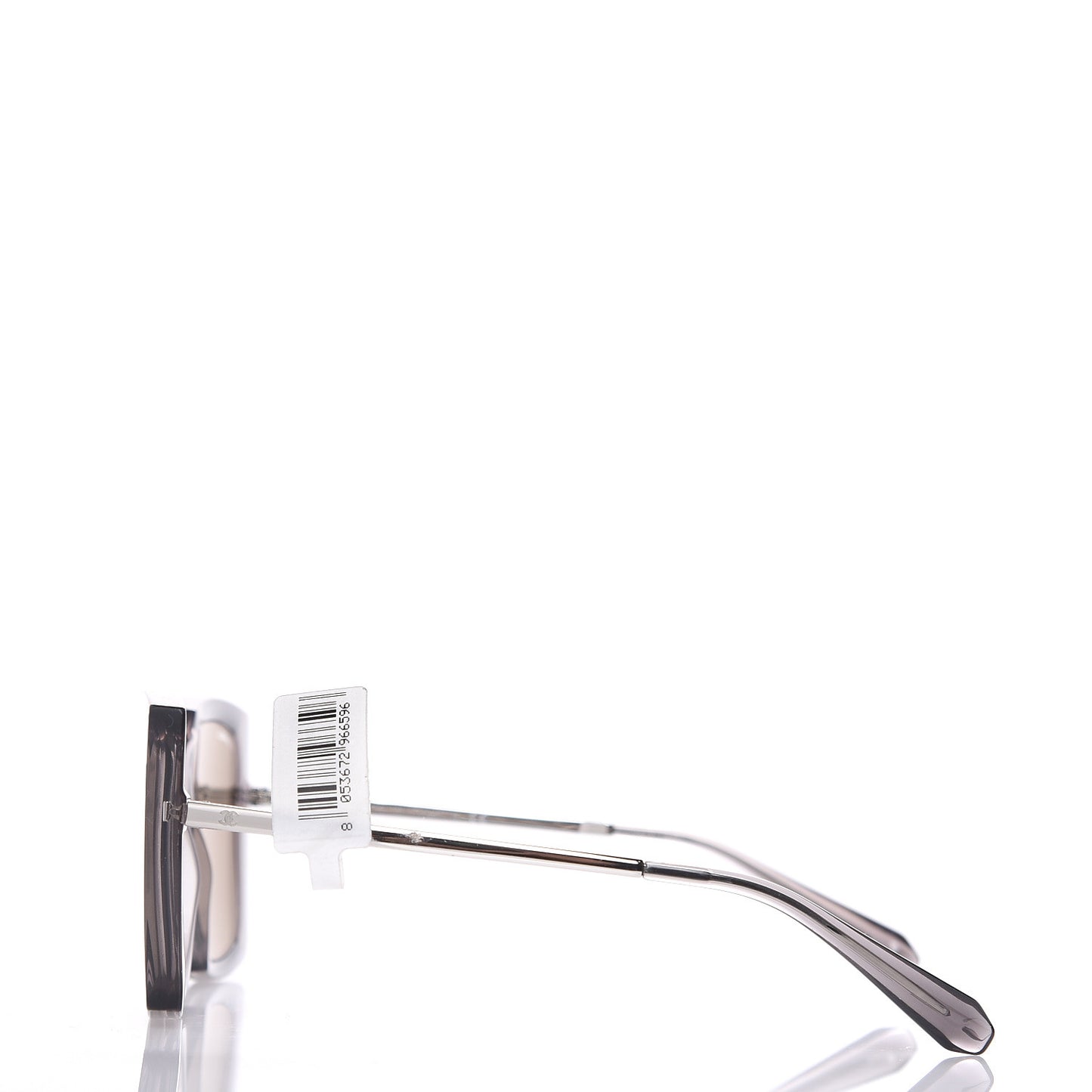18K White Gold Mirror Square Sunglasses 6051 Gray
