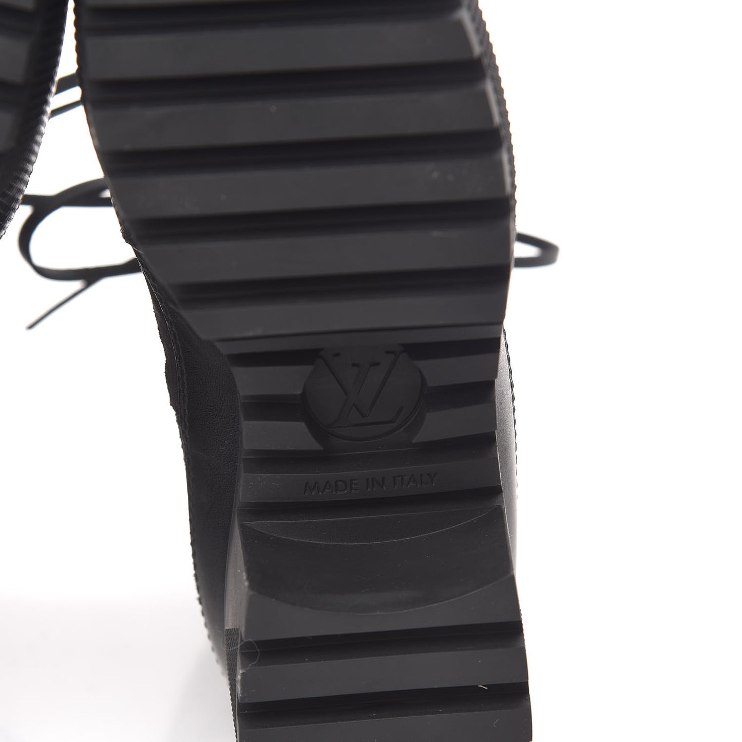 Suede Calfskin Monogram LV Black Heart Laureate Platform Desert Boots 36 Black