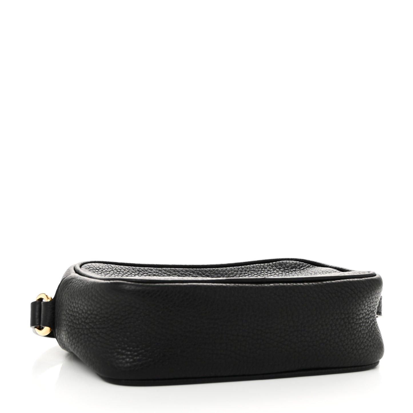 Pebbled Calfskin Small Soho Disco Bag Black