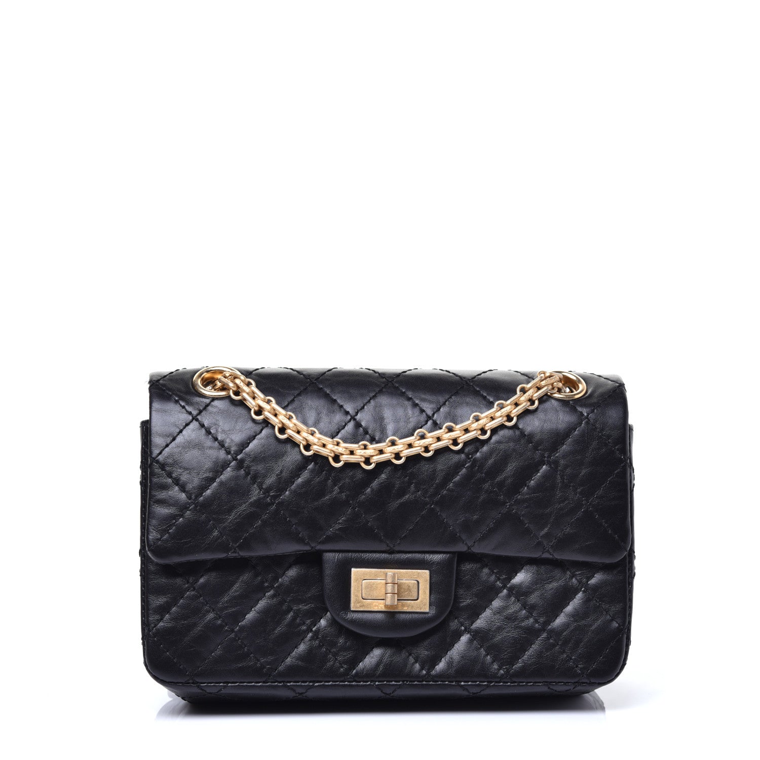 Chanel Aged Calfskin Quilted 2.55 Reissue Mini Flap Black 1 of 10