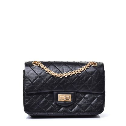 Chanel Aged Calfskin Quilted 2.55 Reissue Mini Flap Black 1 of 10