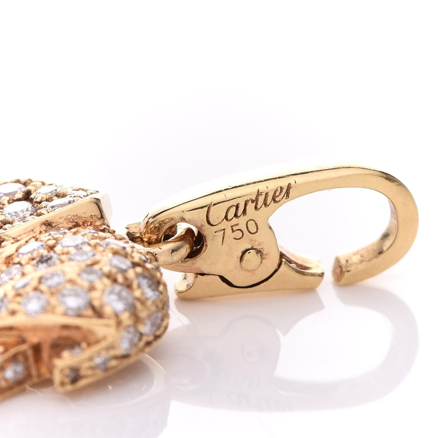 Cartier 18K Yellow Gold Diamond Emerald Elephant Charm 3 of 4