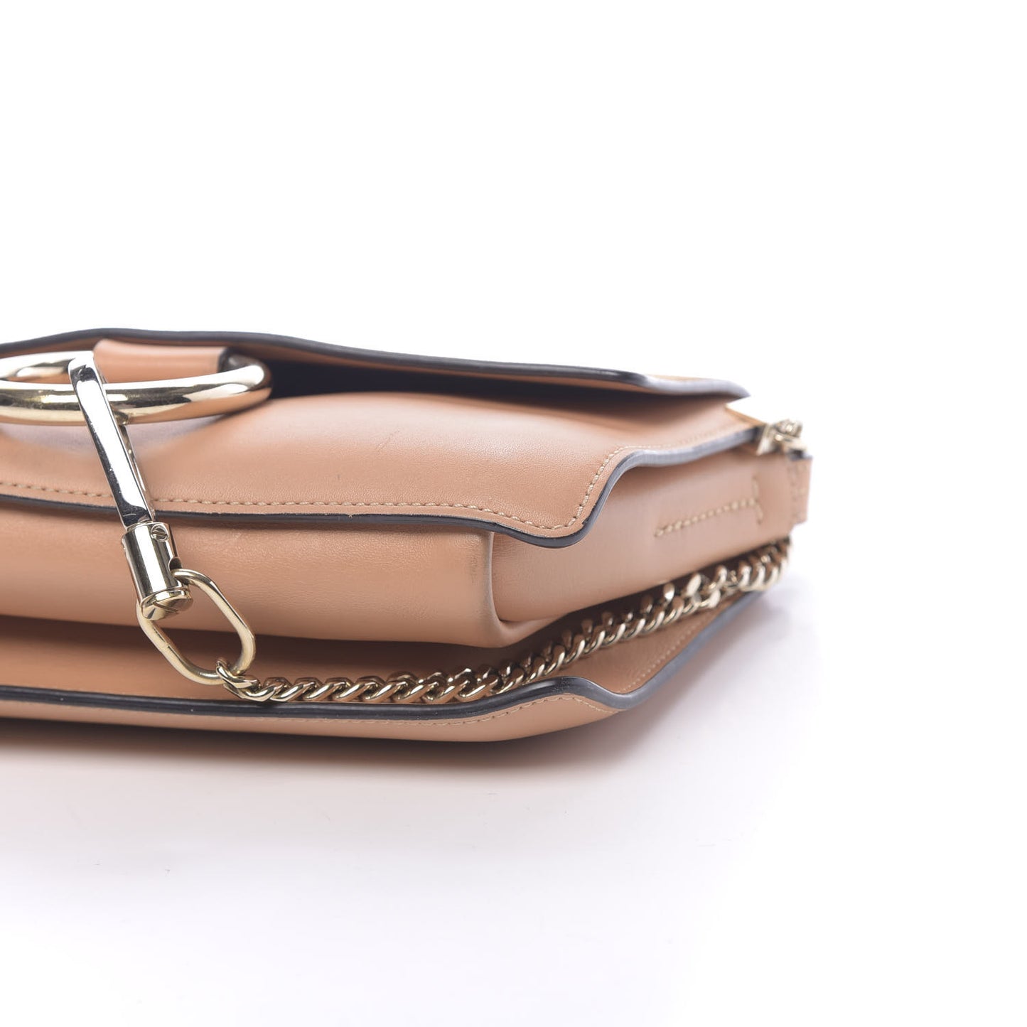 Suede Calfskin Small Faye Shoulder Bag Blushy Pink