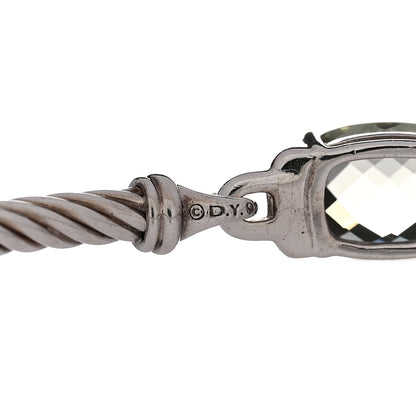 David Yurman Sterling Silver Diamond Prasiolite 3mm Petite Wheaton Bracelet 3 of 3