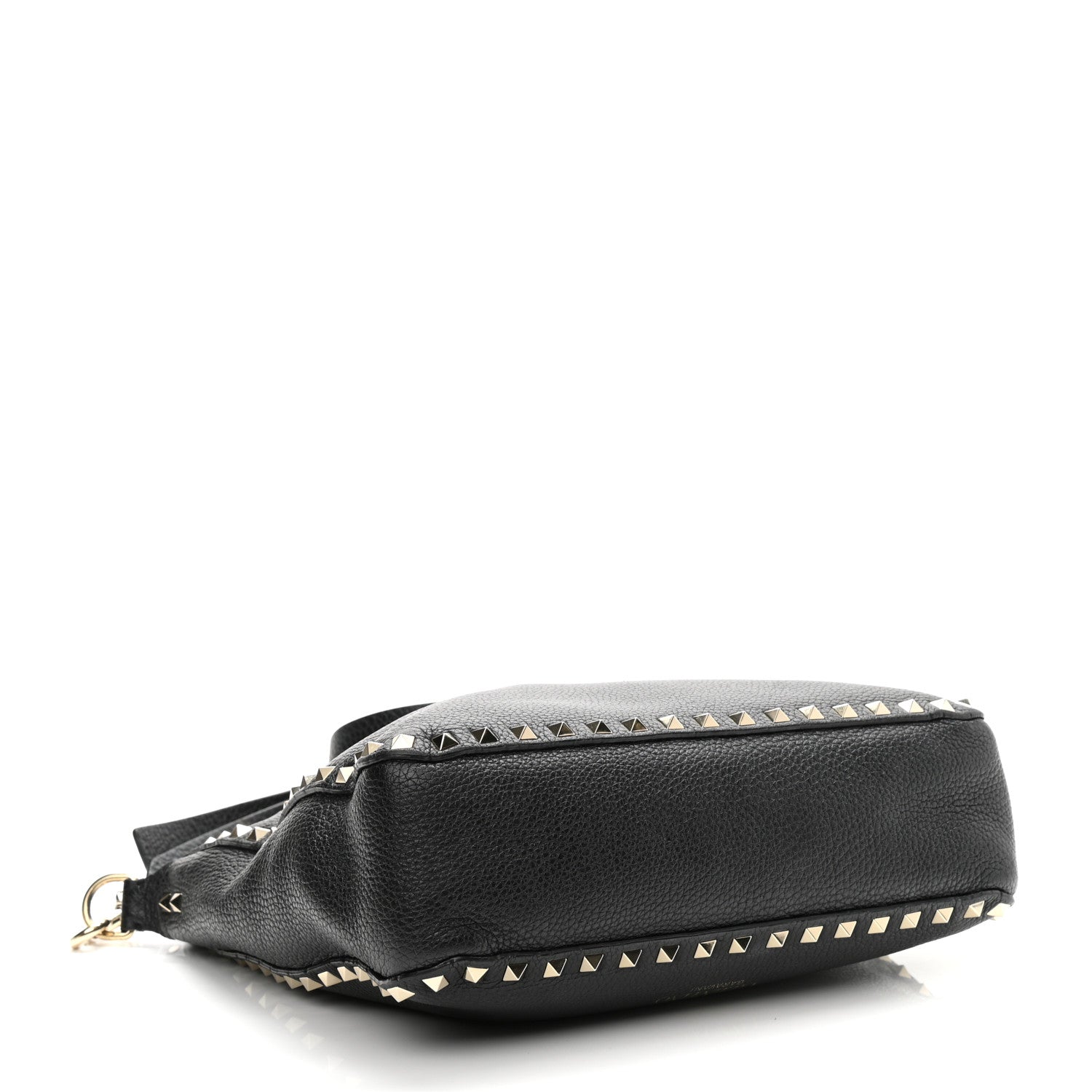 Valentino Garavani Pebbled Calfskin Small Rockstud Flip-Lock Messenger Bag Black 4 of 12