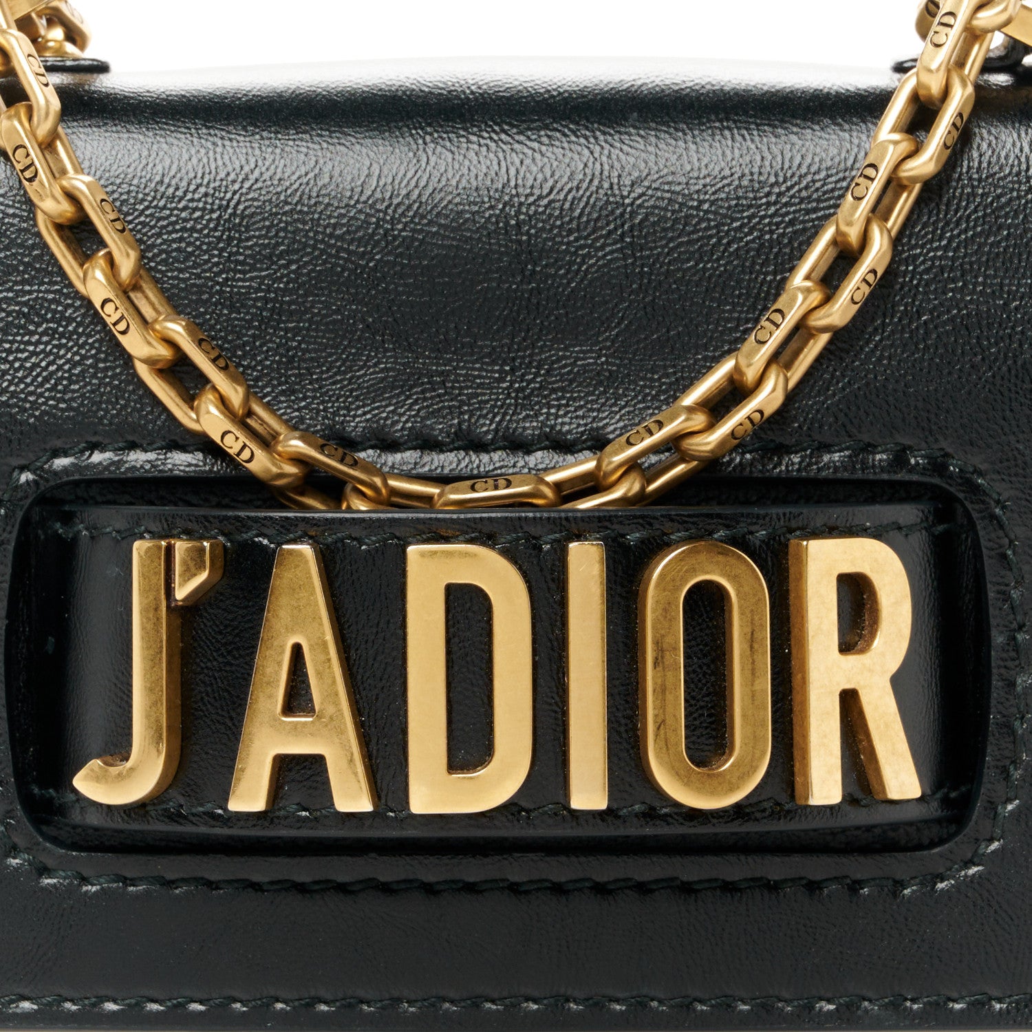 Christian Dior Crinkled Calfskin Mini J'Adior Chain Flap Bag Black 8 of 10