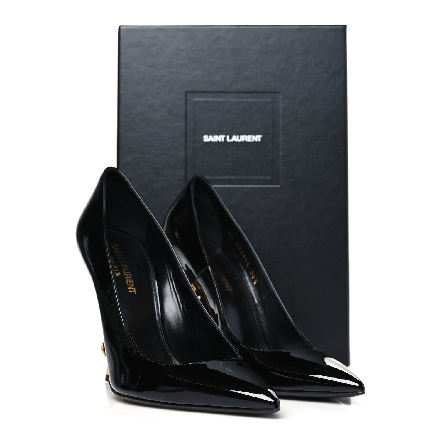 Saint Laurent Patent Opyum 110 Pumps 38.5 Black Gold 10 of 10