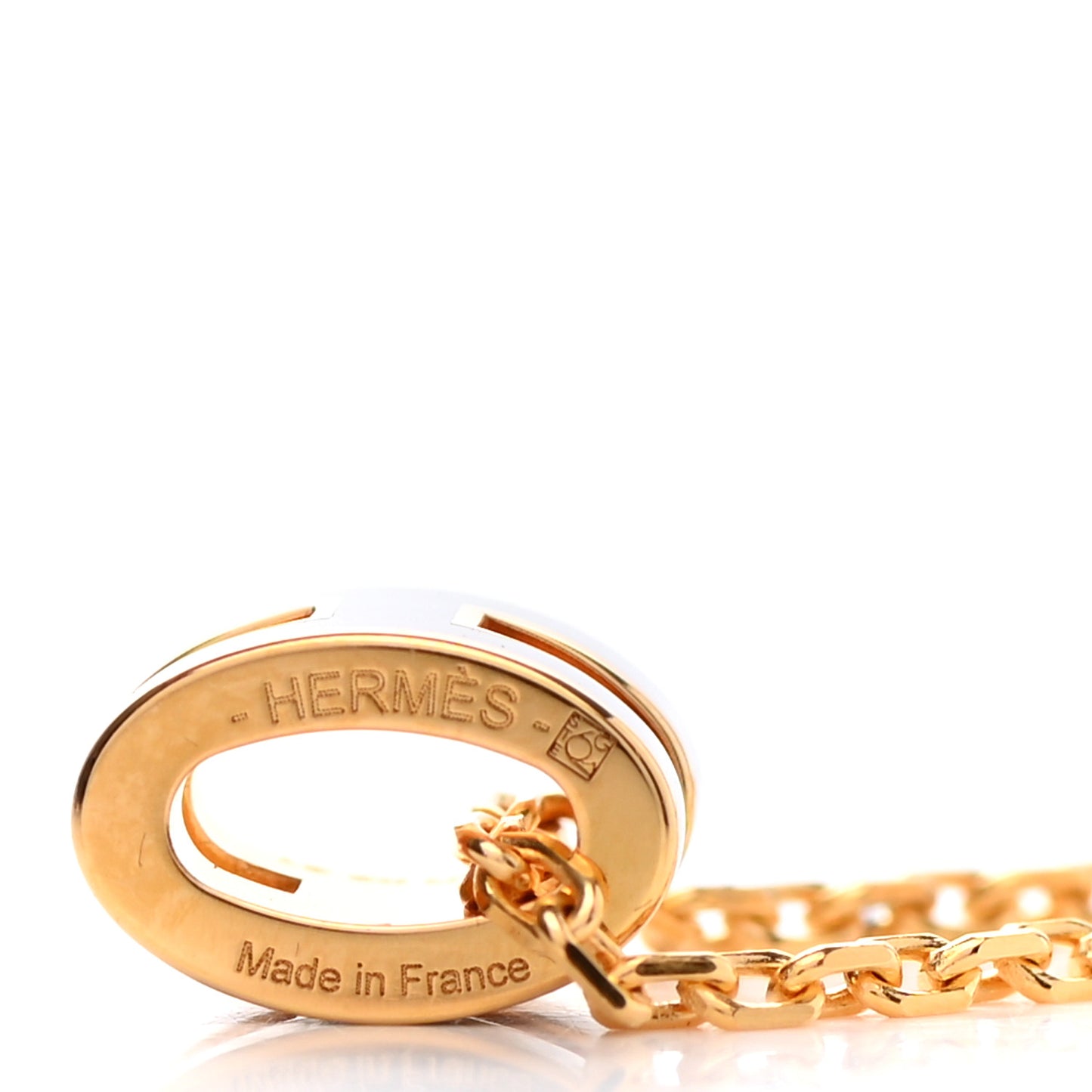 Lacquered Gold Mini Pop H Pendant Necklace Black