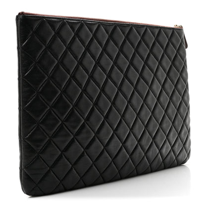 Chanel Lambskin Quilted Large Cosmetic Case Black 3 of 7