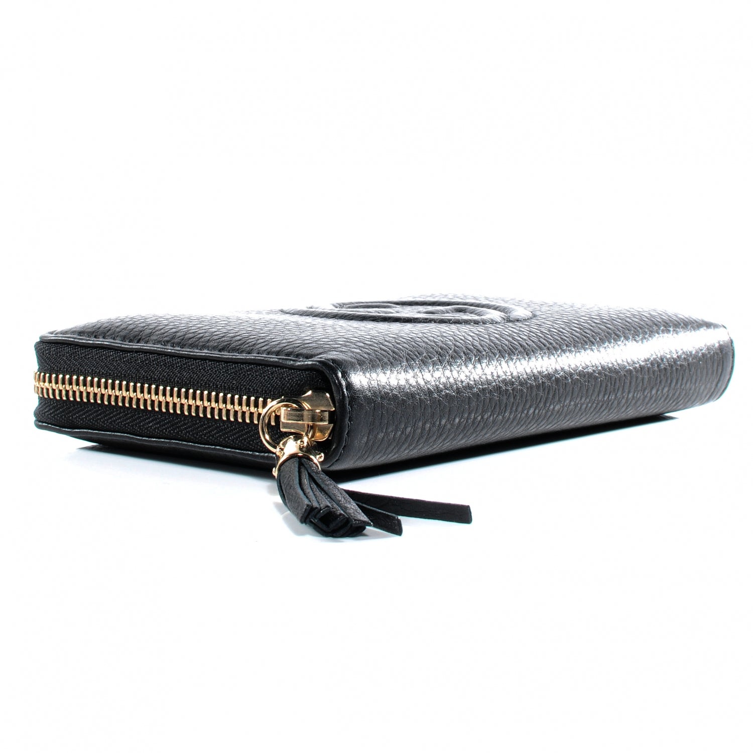 Gucci Pebbled Calfskin Soho Zip Around Wallet Black 3 of 7
