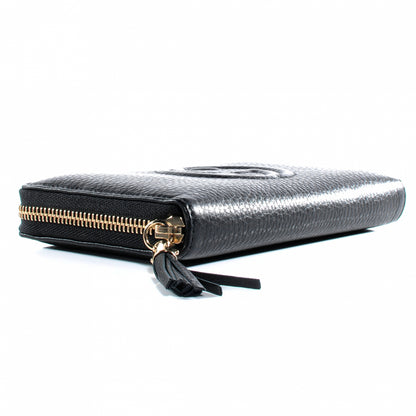 Gucci Pebbled Calfskin Soho Zip Around Wallet Black 3 of 7