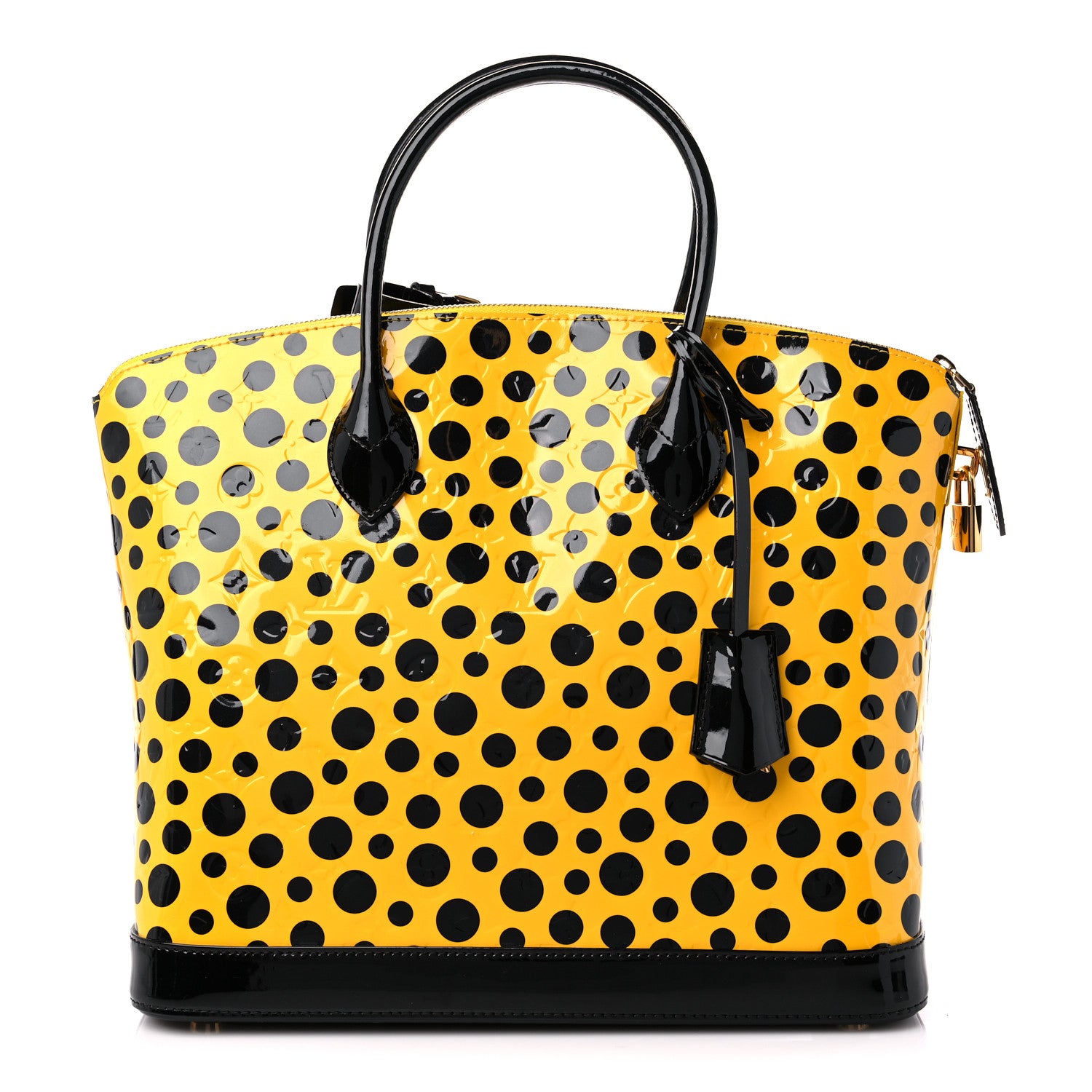 Louis Vuitton Vernis Kusama Infinity Dots Lockit MM Yellow 1 of 8