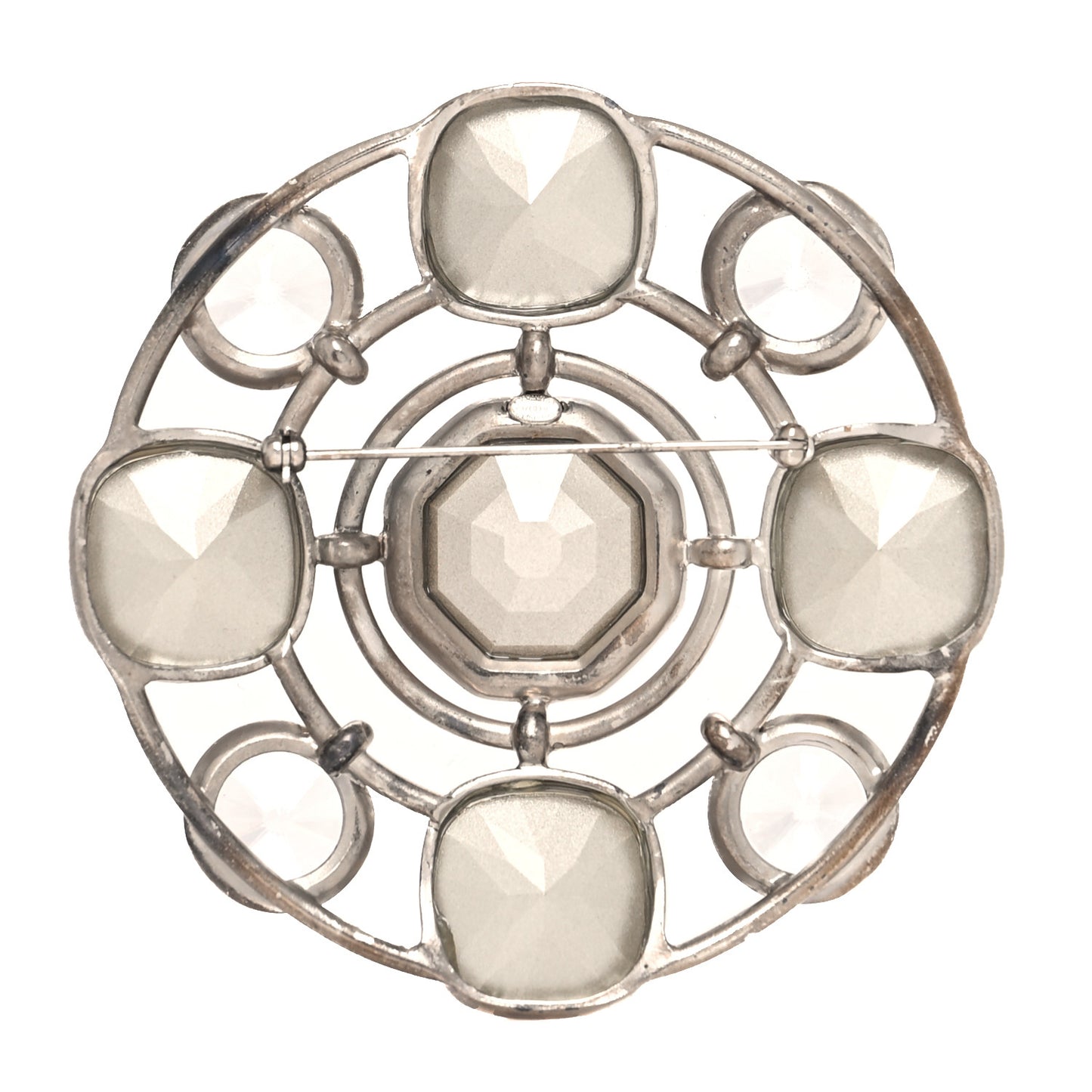 Crystal Large Brooch Silver