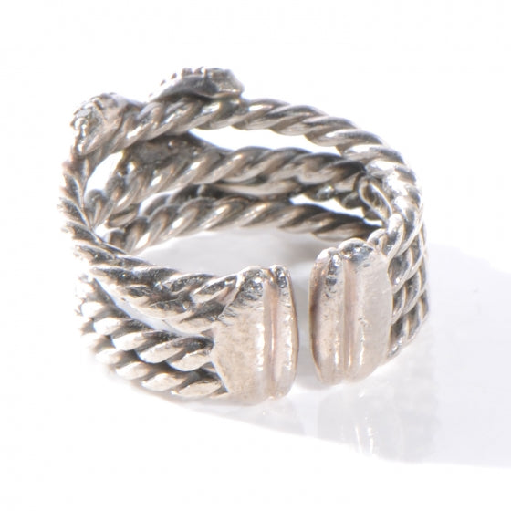 Sterling Silver Diamond X Crossover Ring 6