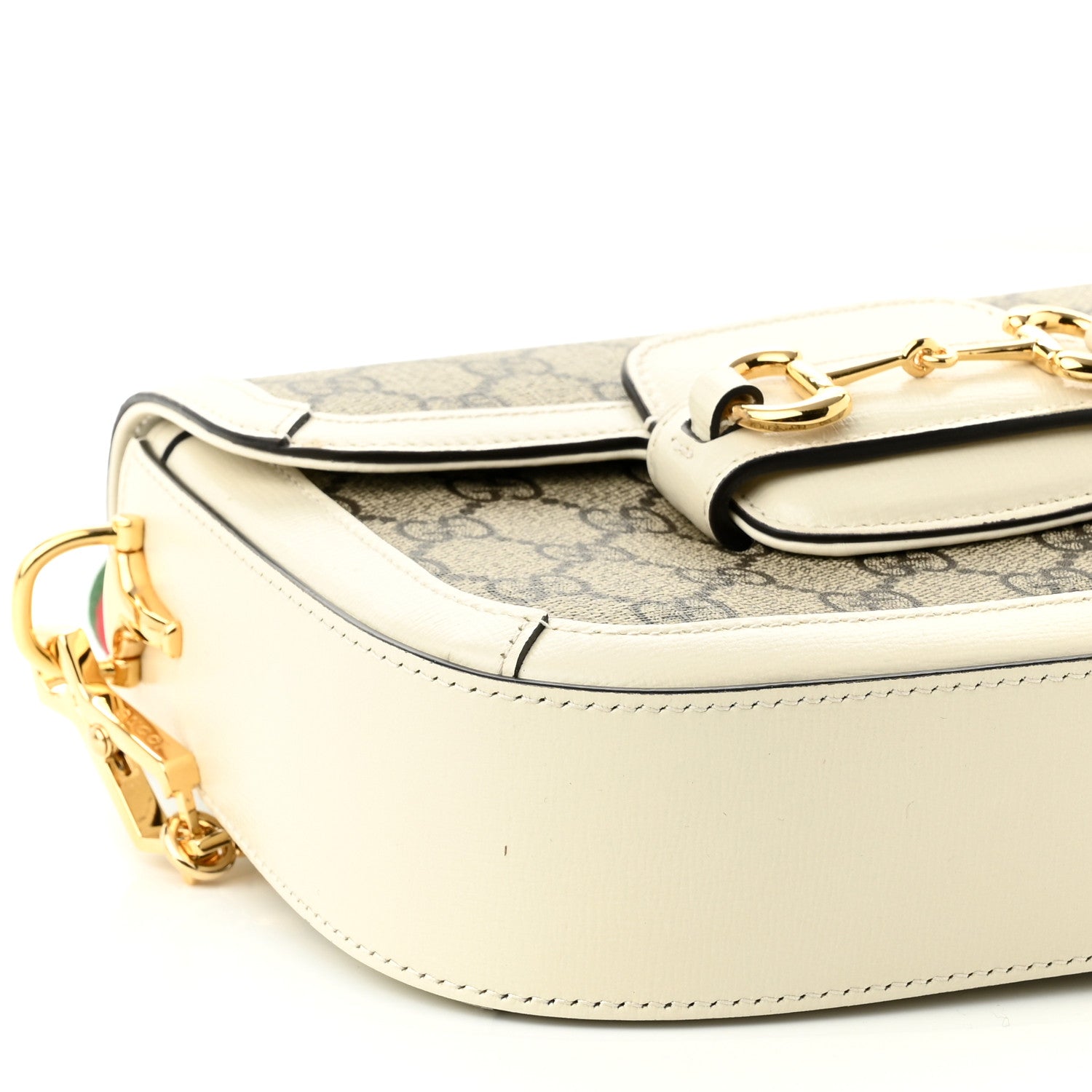 Gucci GG Supreme Monogram Web Mini Horsebit 1955 Shoulder Bag Beige Mystic White 11 of 13