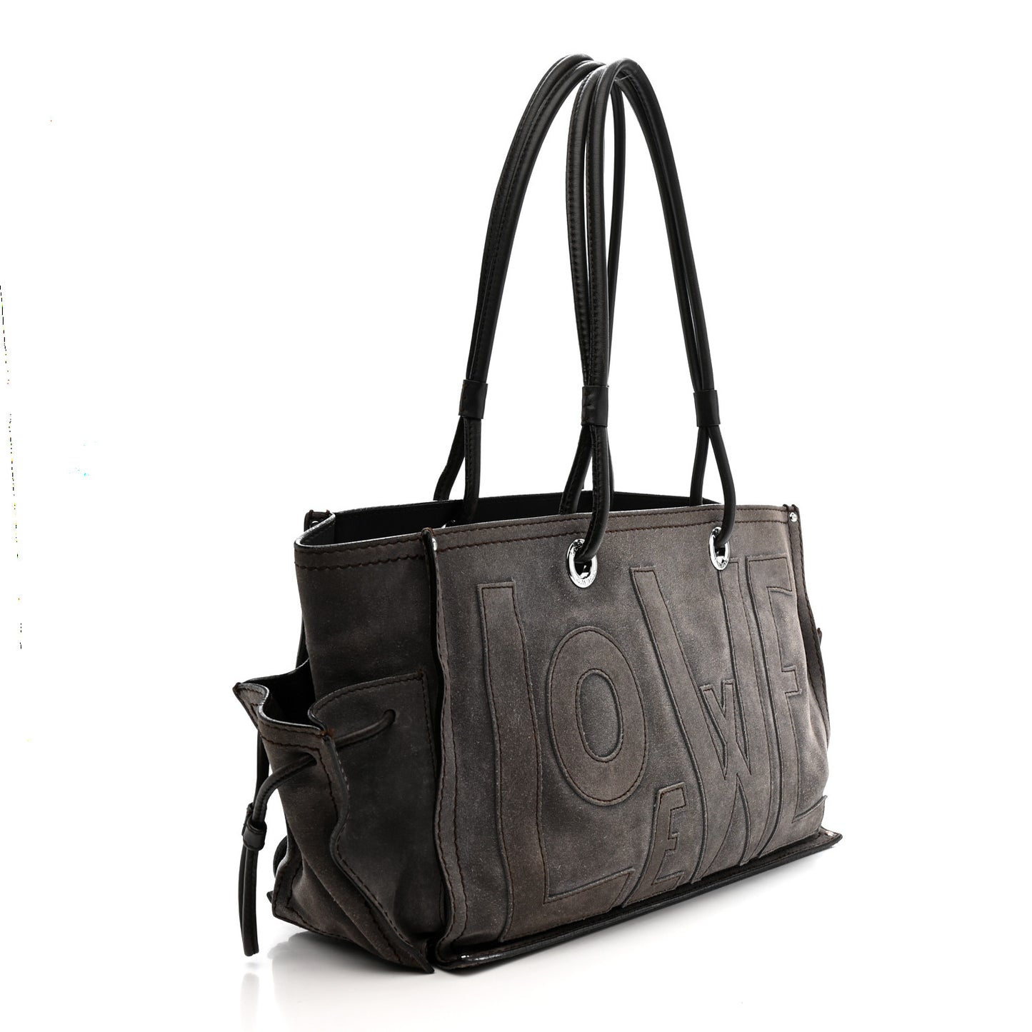 Suede Anagram Tote Grey