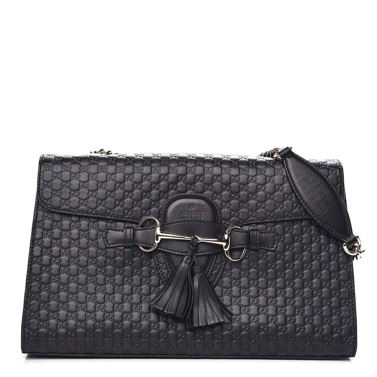 Microguccissima Medium Emily Chain Shoulder Bag Black