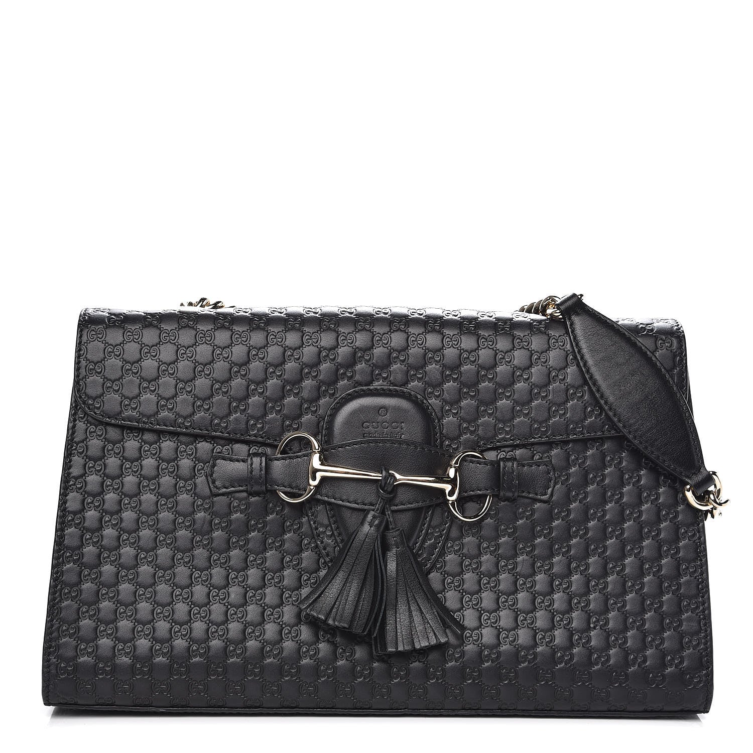 Gucci Microguccissima Medium Emily Chain Shoulder Bag Black 1 of 11