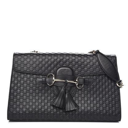 Gucci Microguccissima Medium Emily Chain Shoulder Bag Black 1 of 11