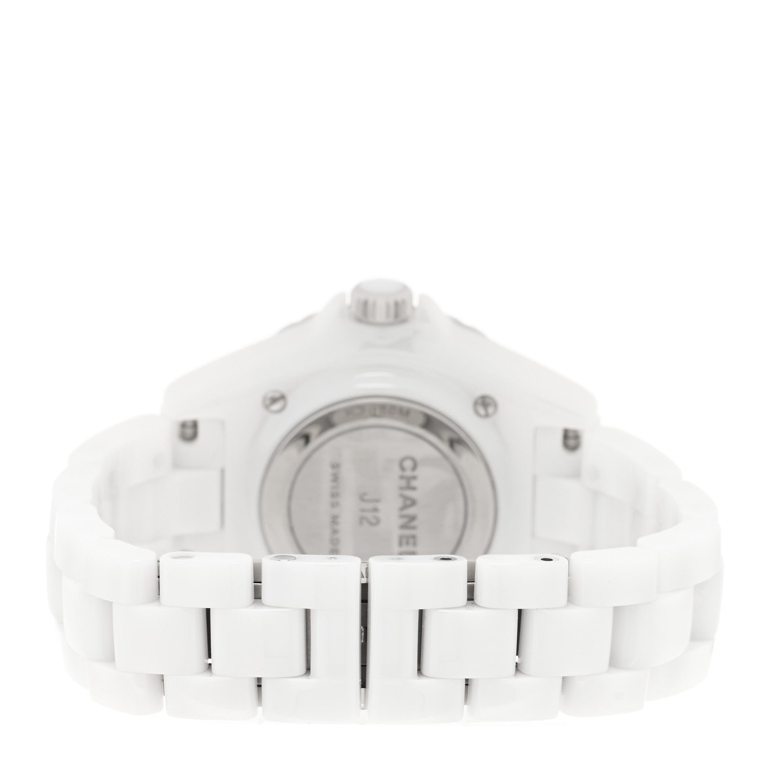 Chanel Stainless Steel Ceramic Diamond Bezel 33mm J12 Quartz Watch White 3 of 4