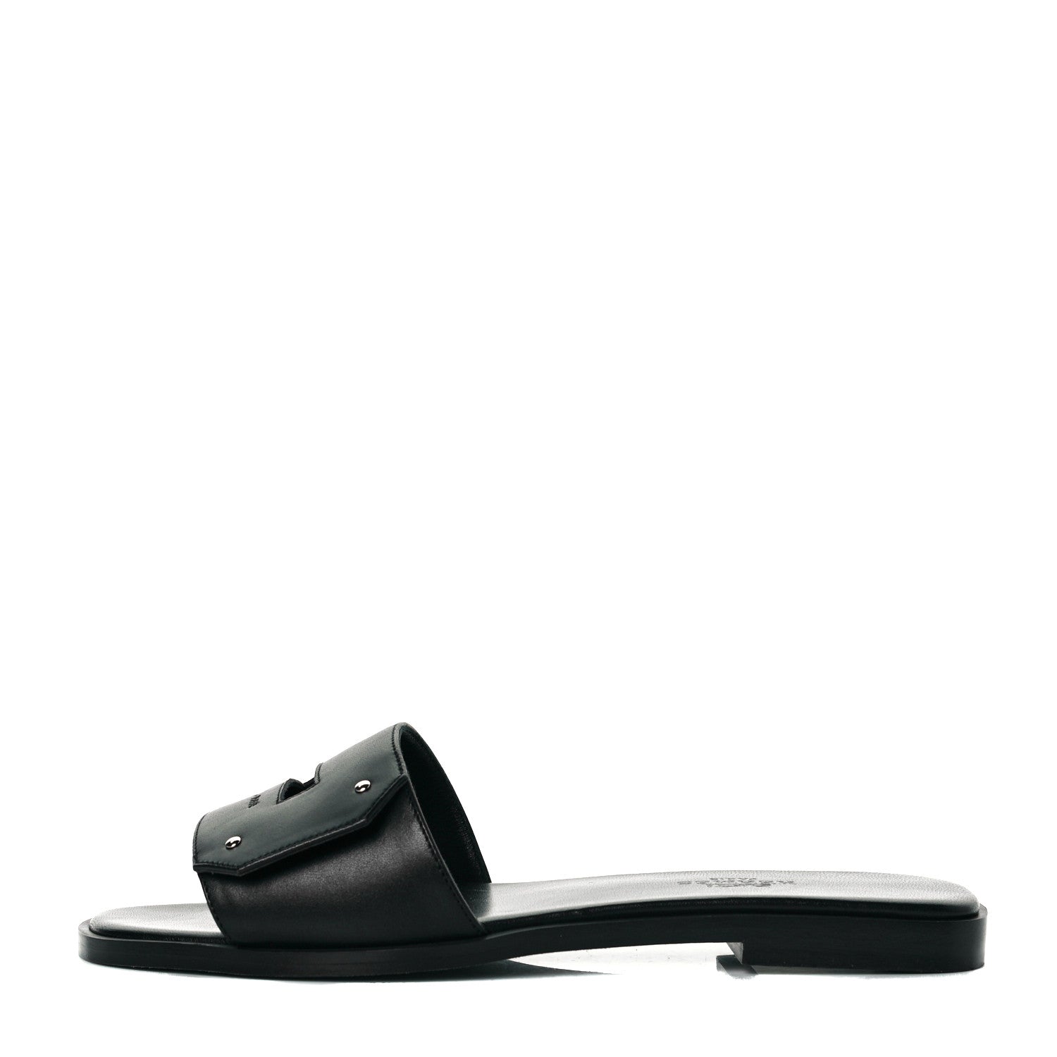 Hermes Calfskin View Sandals 35 Black 1 of 9