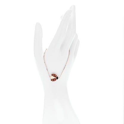 Van Cleef & Arpels 18K Rose Gold Carnelian Onyx Lucky Spring Open Wing Lady Bug Bracelet 2 of 6