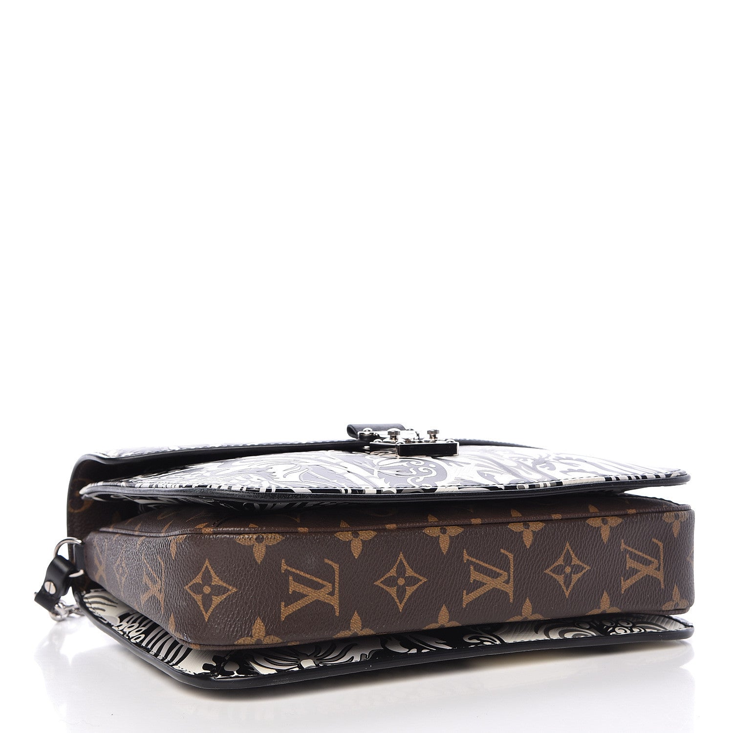 Louis Vuitton Epi Monogram Floral Pochette Metis Black White 4 of 10