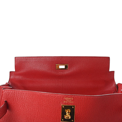 Hermes Chevre De Coromandel Kelly Retourne 35 Rouge Vif 22 of 32