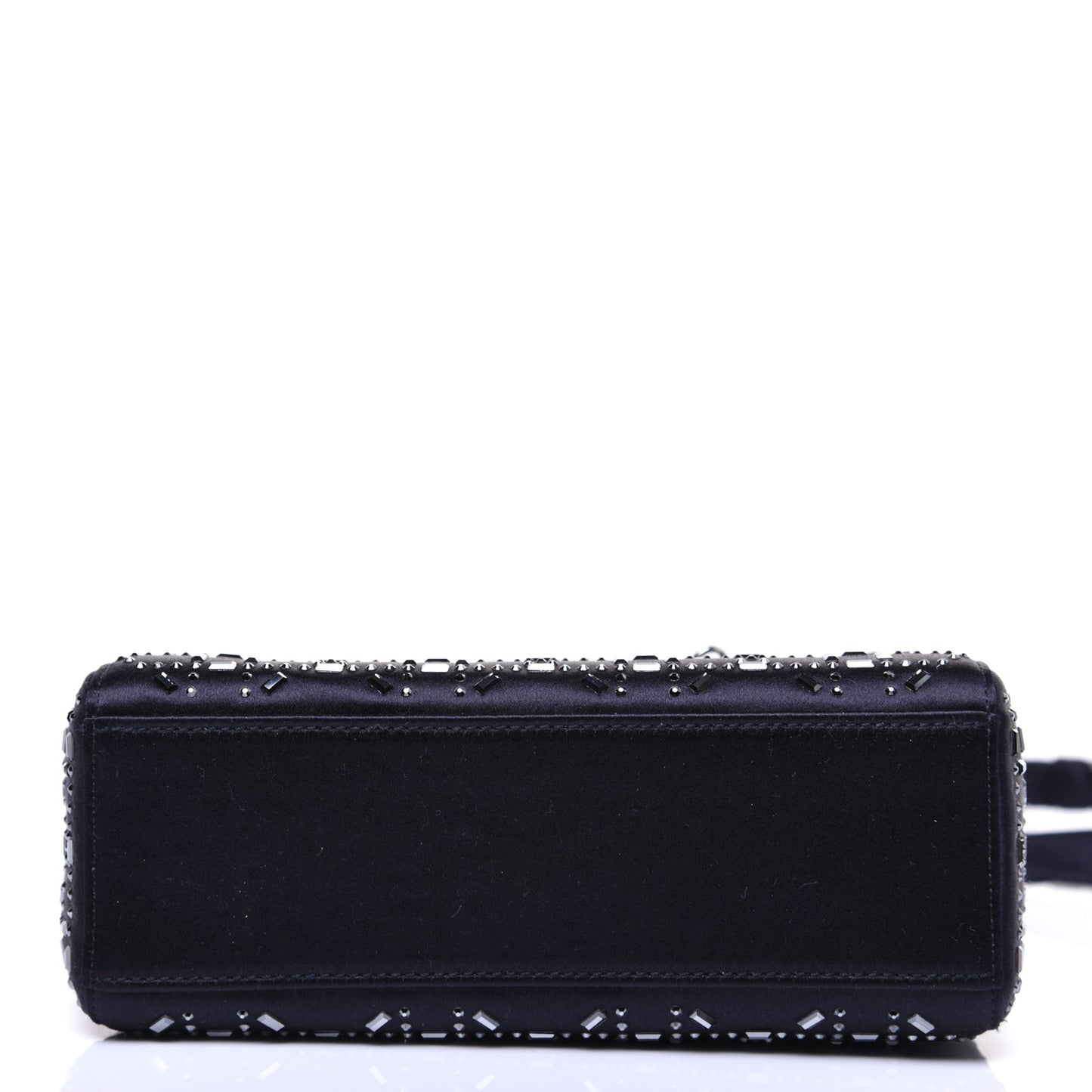 Satin Crystal Cannage Mini Lady Dior Navy