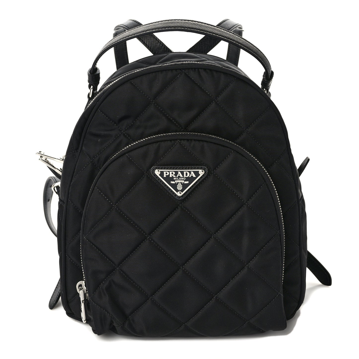 Nylon Tessuto Impuntu Quilted Backpack Black