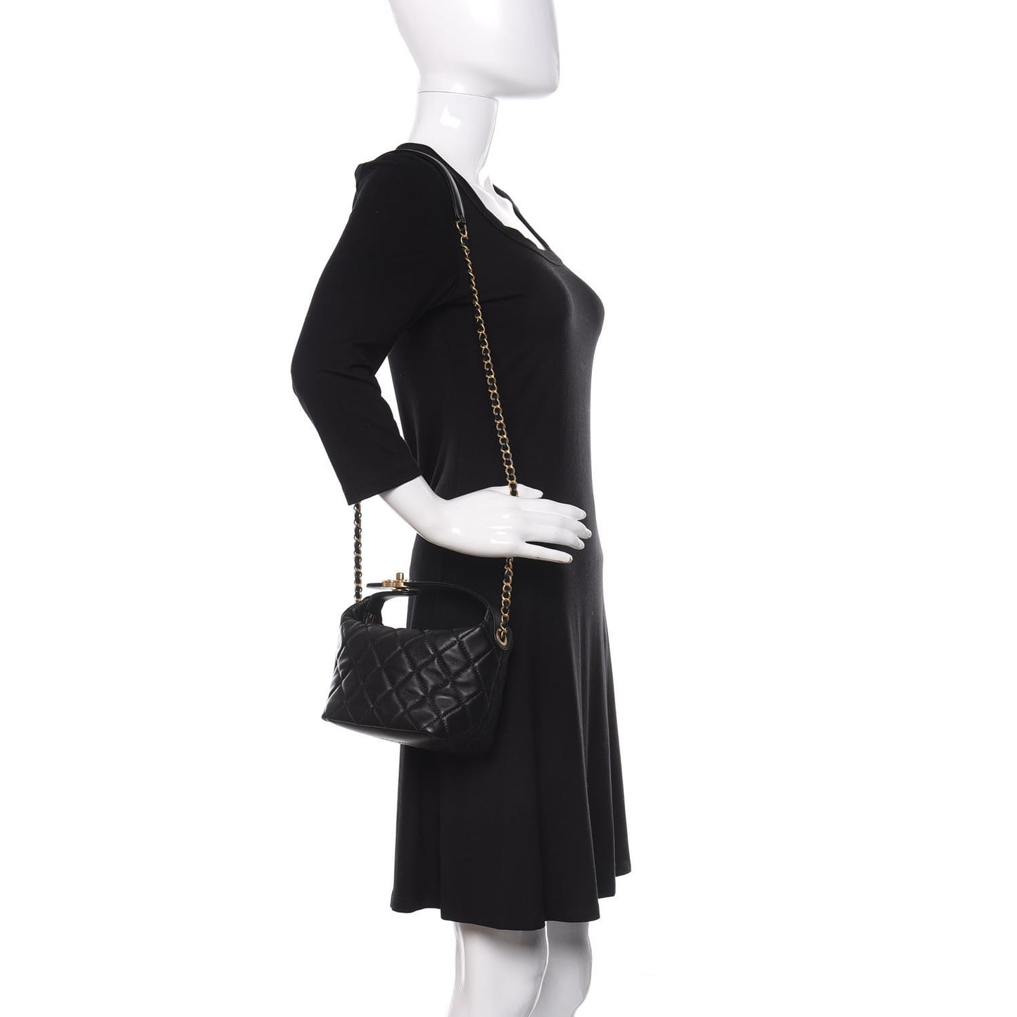 Lambskin Quilted Small Perfect Meeting Hobo Black