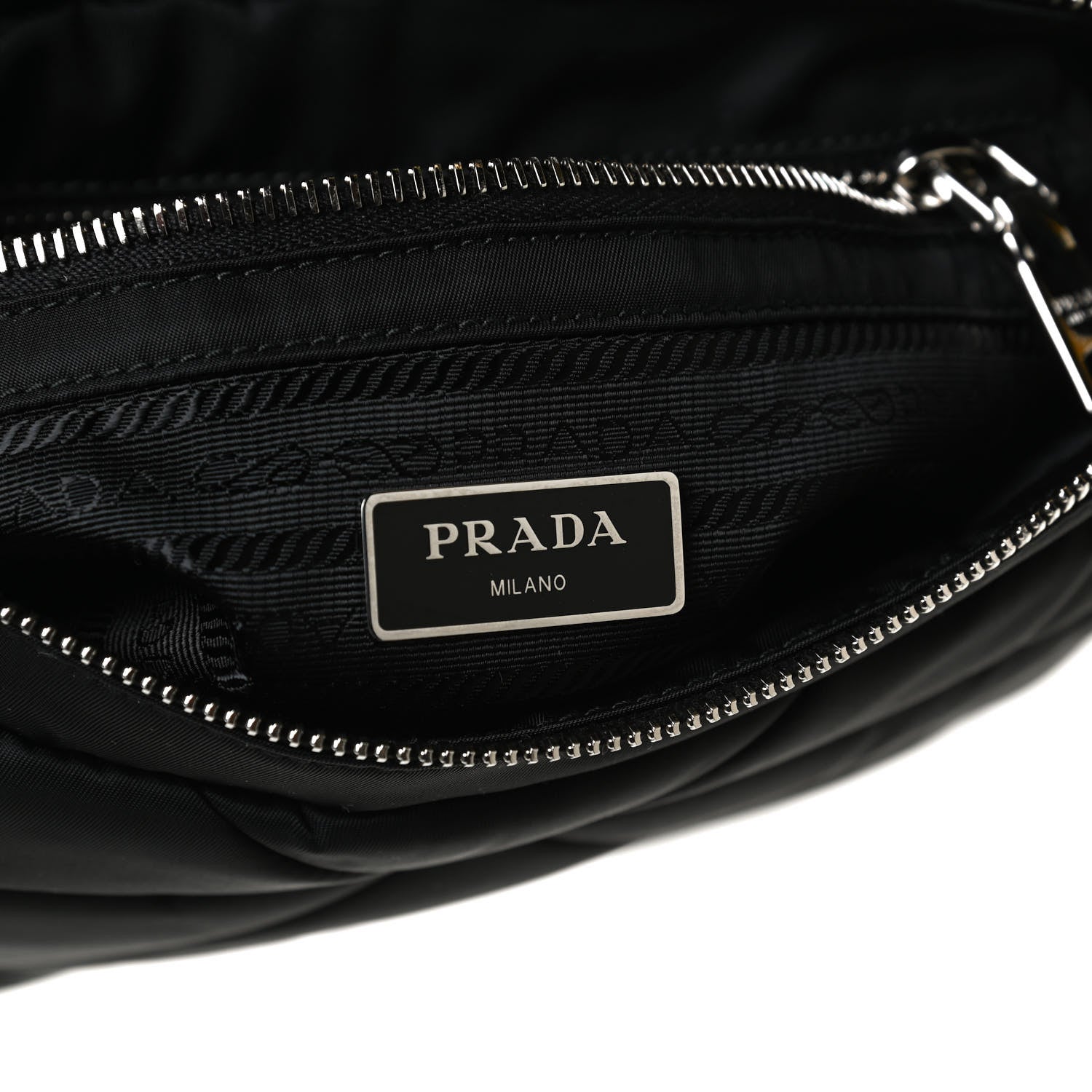 Prada Re-Nylon Quilted Padded Flap Shoulder Bag Black 6 of 10