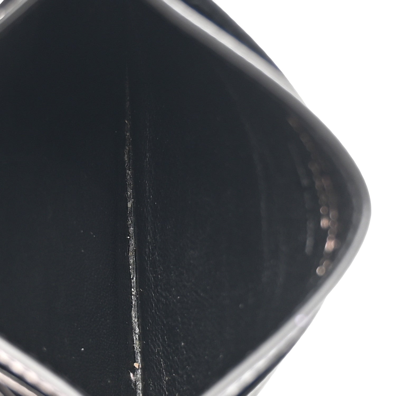 Saint Laurent Grain De Poudre Matelasse Chevron Monochrome Monogram Credit Card Case Black 5 of 7