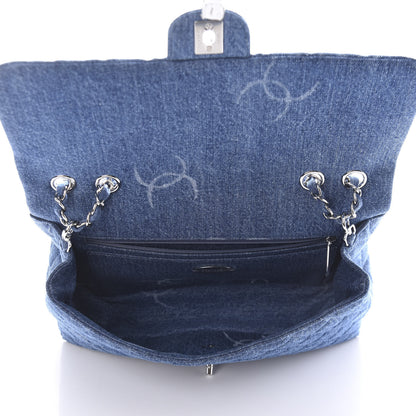 Chanel Denim Quilted CC Print Jumbo Single Flap Blue 5 of 10