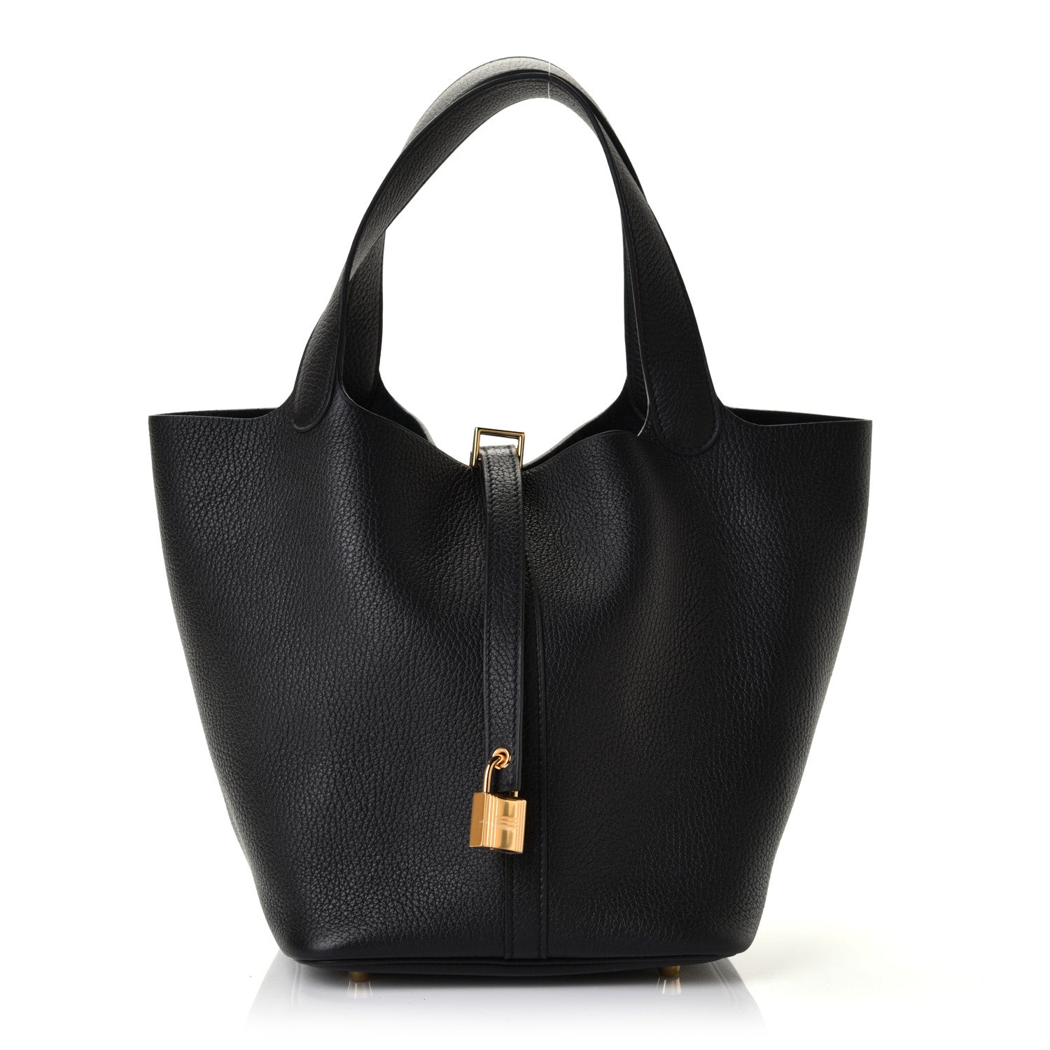 Hermes Taurillon Clemence Picotin Lock 22 MM Black 1 of 5